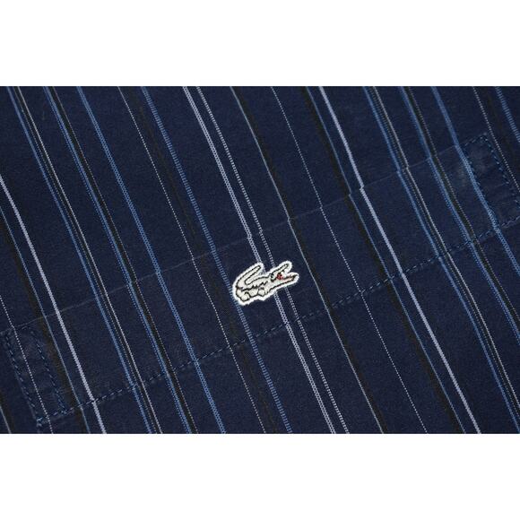 Lacoste Button Up Dress Shirt Mens Size Small or 39 Blue Cotton Front Pocket - Picture 4 of 7